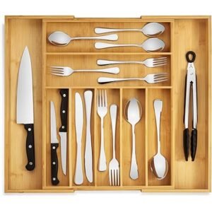 bamboo silverware organizer